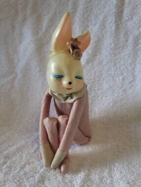 Vintage Knee Hugger Elf EASTER Bunny Rabbit Pixie Japan 12”